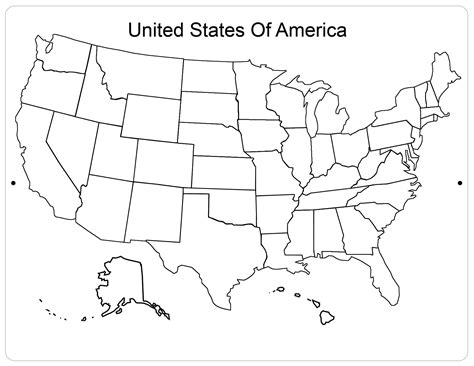 Usa Map With States Black And White