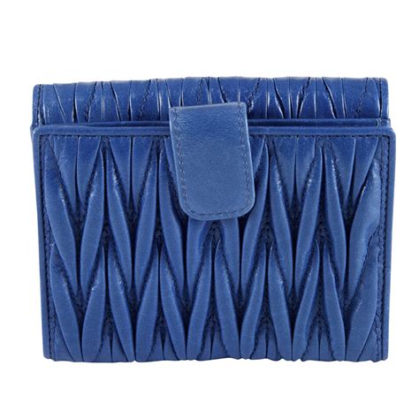 Miu Miu Blue Matelasse Wallet