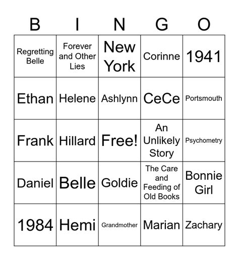 Echo of Old Books Bingo Card