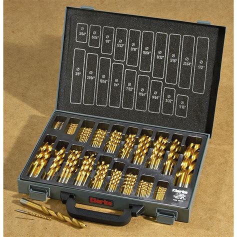 170 - Pc. Clarke® Titanium HSS Drill Bit Set with Case - 162485, Hand Tools & Tool Sets at ...