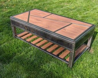 Wood Metal Table - Etsy