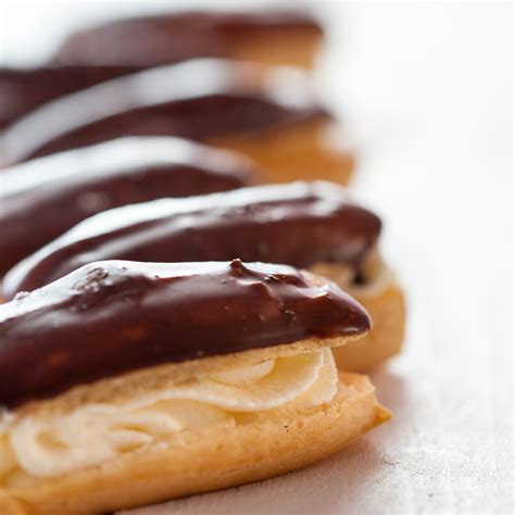 Chocolate Eclairs with Custard Filling