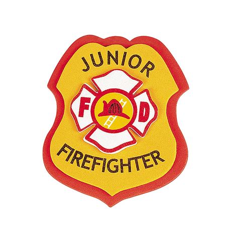 “Junior+Firefighter”+Badge+Craft+Kit+-+OrientalTrading.com | Firefighters/ Police-Rescue Heroes ...