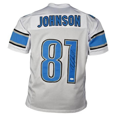 Calvin Johnson Signed Pro-Edition White Football Jersey (JSA) — RSA