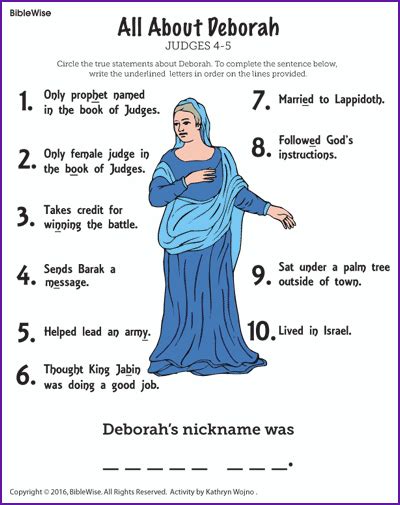 All About Deborah - Kids Korner - BibleWise