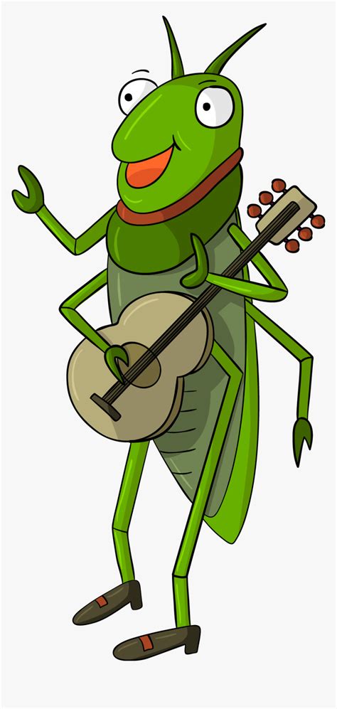 Cricket Grasshopper Illustration Playing Guitar Insect - Cartoon Grasshopper, HD Png Download ...