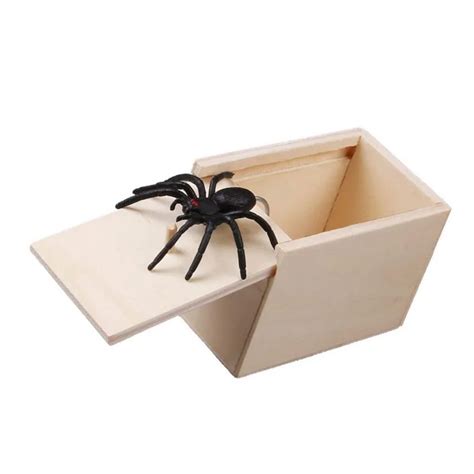 New Wooden Prank Spider Scare Box Hidden In Case Trick Play Joke Horror ...