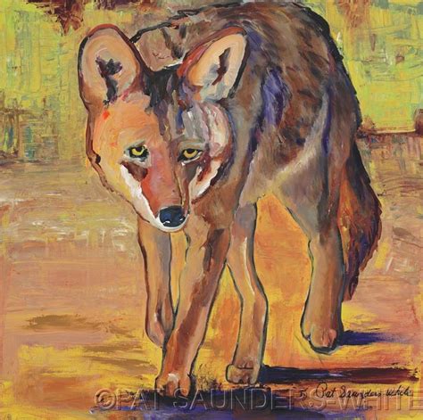 Pat Saunders-White, Colorful Animals,acrylic painting,coyote painting ...