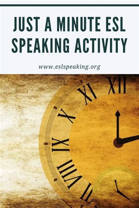 Just a Minute Speaking Fluency Activity | ESL Speaking Activities