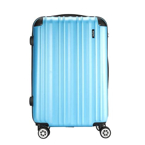 Super Lightweight ABS Hard Shell Cabin Luggage Travel Carry On Trolley 4 Wheels Suitcase 24 ...