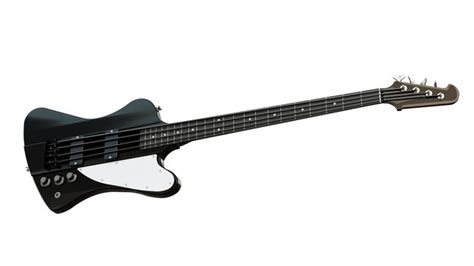 Premium Photo | Gray bass guitar on a white background