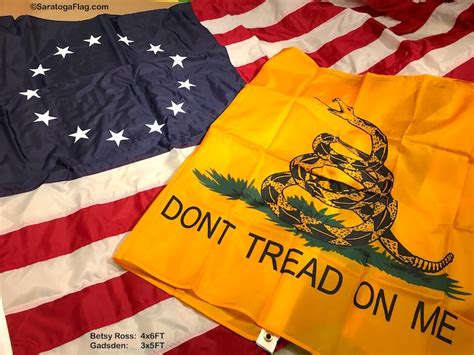 BETSY ROSS Gift Bundle- 13 Star USA Flag - Gadsden Flag - Dont Tread On Me