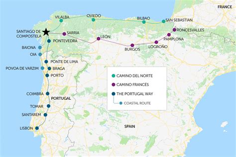 Camino De Santiago Map Distances