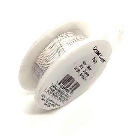 26 Gauge Round White Coloured Copper Wire - 27 Metres