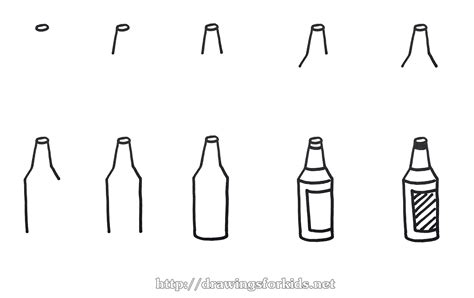 How to draw a Bottle for kids - drawingsforkids.net