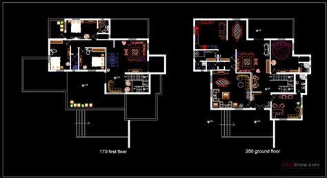 Small Villa Ground Floor Plan Cad Template Dwg Cad Templates | Images and Photos finder