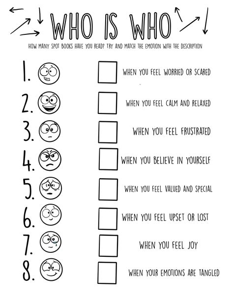 SPOT Emotions Who is Who-Download Activity Printable – Diane Alber