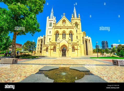 Front view of St Mary's Cathedral in Perth, Western Australia ...