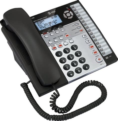 AT&T 1080 4-Line Expandable Corded Small Business Telephone with Digital Answering System Black ...