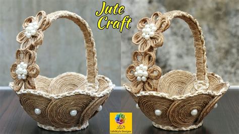 DIY Flower Basket with Jute Rope and Cardboard | Jute Rope Flower ...