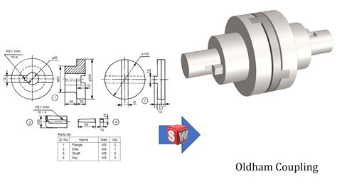 Oldham Coupling Parts and Assembly using SOLIDWORKS | SOLIDWORKS ...