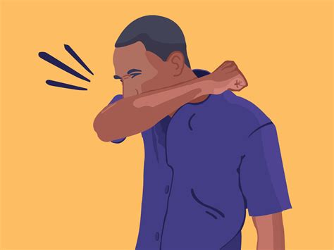 Coughing into elbow illustration by Nicholas Ochwada on Dribbble