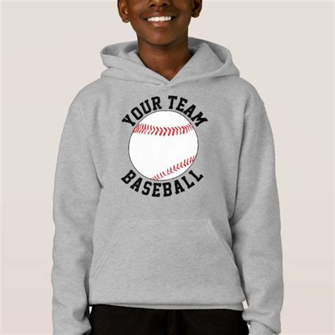 Custom Baseball Team, Player Name & Number Sports Hoodie | Zazzle ...