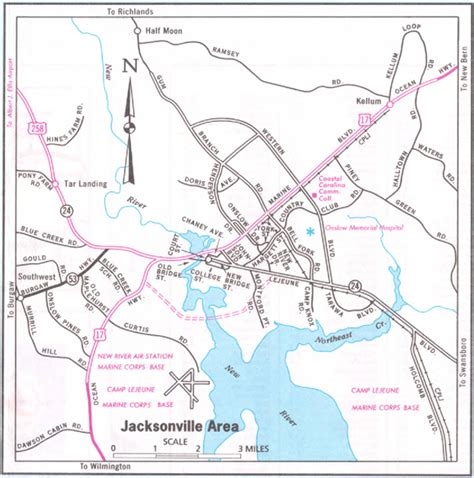 Maps of Jacksonville, North Carolina