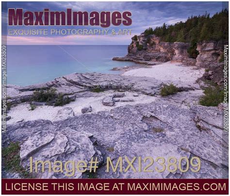 Stock photo: Georgian Bay Cliffs at Sunset | MaximImages