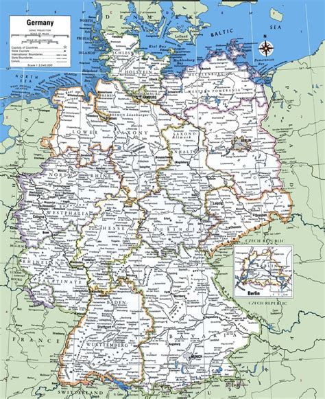 Map of Germany with cities - Germany main cities map (Western Europe ...