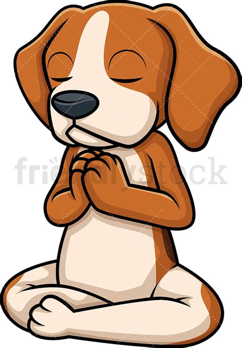 Dog Meditating Cartoon Clipart Vector - FriendlyStock