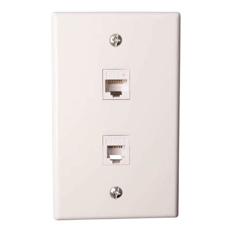 Zenith Flush Mount Ethernet/Phone Wall Jack, White VW6ERJ11W - The Home ...