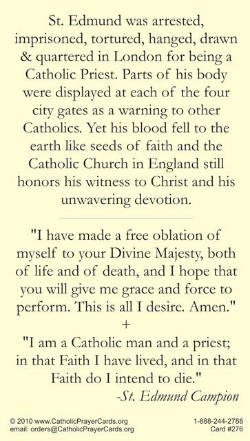 St. Edmund Campion Prayer Card – Rosary.Team