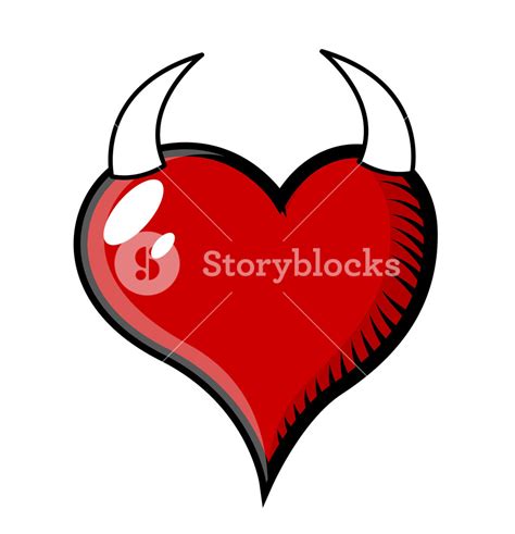 Evil Heart - Vector Illustration Royalty-Free Stock Image - Storyblocks