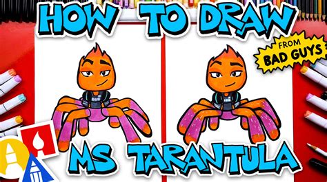 How To Draw Ms Tarantula From Bad Guys - Art For Kids Hub