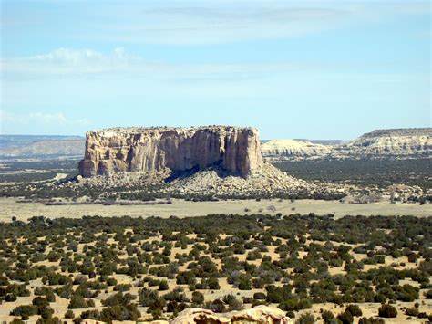 Acoma Pueblo -Sky City- It sits on a mesa high above a vast plain. Acoma, New Mexico east of ...
