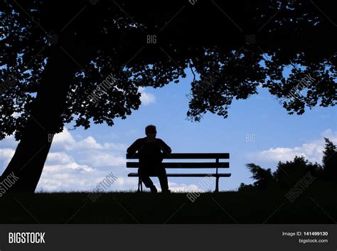 Old Man Sitting Alone On Park Bench Image & Photo | Bigstock