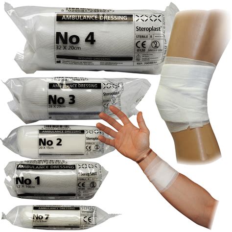 Steroplast Emergency First Aid Medical Ambulance Dressings, 5 Sizes No1 ...