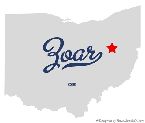 Map of Zoar, OH, Ohio