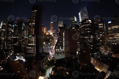 new york city night aerial cityscape from terrace rooftop 17364091 Stock Photo at Vecteezy