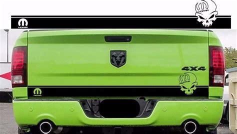 Ram 1500 Mopar Skull Tailgate Stripe Decal Hemi Dodge Truck 2009-2018 DR13