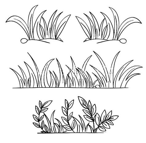 Grass Drawing Outline