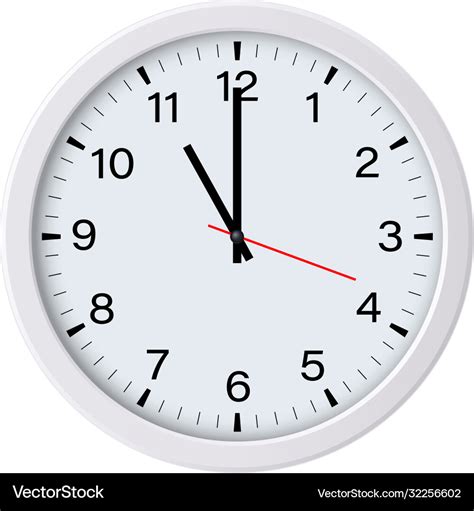 Circle clock isolated 11 oclock Royalty Free Vector Image