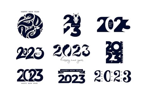 Premium Vector | Creative big set of 2023 Happy New Year logo design Number 2023 design template ...