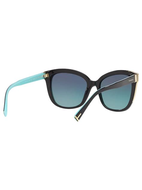 Tiffany & Co TF4150 Women's Embellished Square Sunglasses, Black/Blue ...