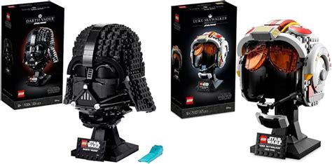 LEGO 75327 Star Wars Luke Skywalker Red 5 Helmet Set & 75304 Star Wars Darth Vader HelmetMask ...