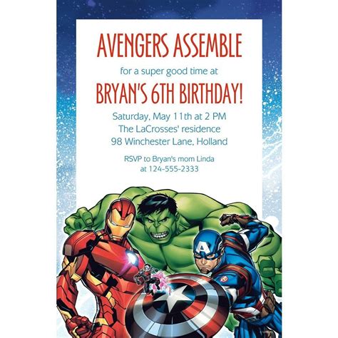 Free Avengers Invitation Templates