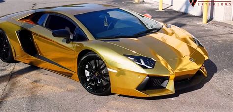 Lamborghini Aventador Wrapped in Gold Chrome - autoevolution