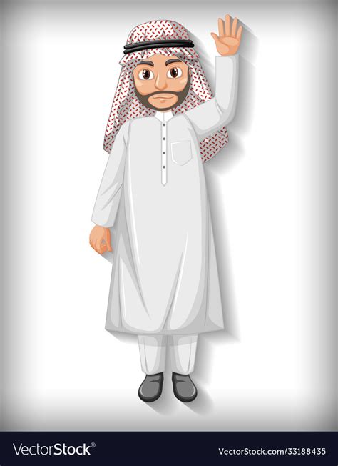 Arab man cartoon character Royalty Free Vector Image