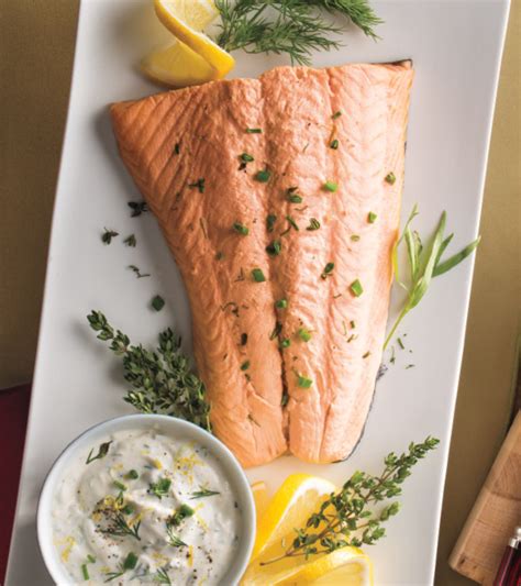 Poached Salmon with Creamy Herb Sauce